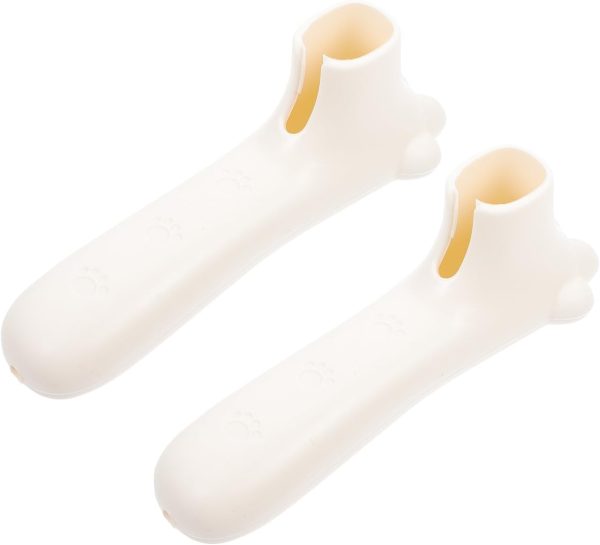 2pcs Silicone Door Handle Protective Covers Anti-Collision Doorknob Sls for Boy Girl Safety Easy Installation Noise Reduction Suitable for Long Door Handles Beige