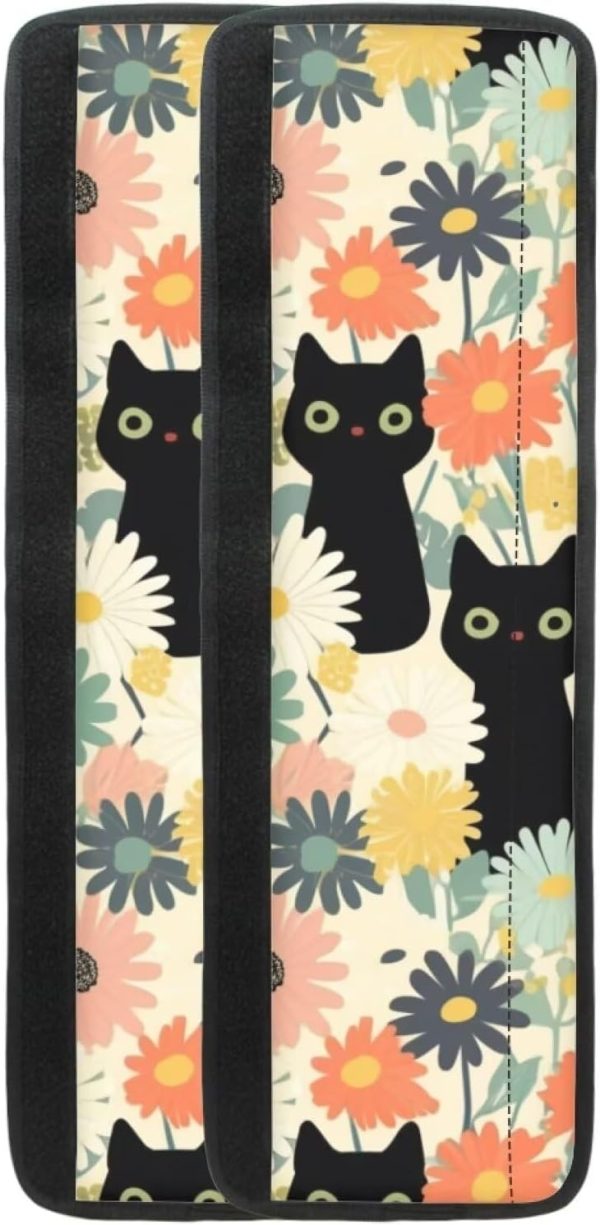 Cat Refrigerator Door Handle Cover Floral Appliance Handle Covers Set of 2 Keep Kitchen Appliance Clean from Smudges, Food Stains, Fingertips, Drips