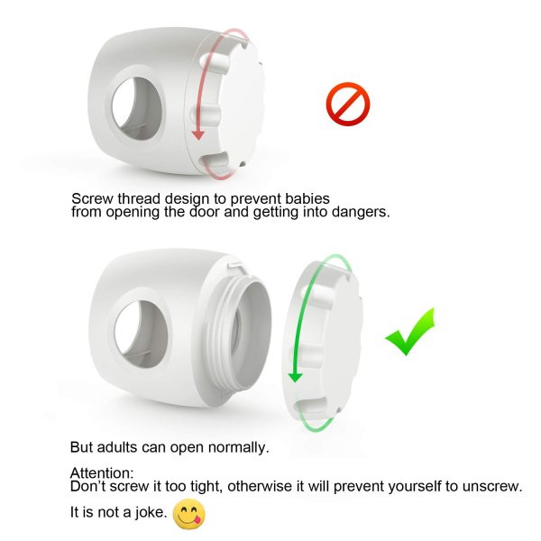 Door Knob Safety Cover, 4 Pack Baby Safety Door Handle Cover, Screw Thread Design, Reusable, Reliable Solution to Prevent Kids from Popping Off The Covers - Image 2