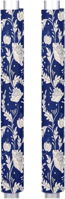 Refrigerator Door Handle Covers Set of 2 Ethnic Blue Flower Washable Fridge Dishwasher Mocrowave Oven Door Decor Protector Handle Cover Keep Your Kitchen Appliance Clean from Food Stains