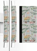 Refrigerator Door Handle Cover Truck Eggs 2 PCS Fridge Microwave Kitchen Appliance Decor Handles Eucalyptus Leaves Flower Plaid Dishwasher Door Cloth Protector