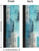 Refrigerator Door Handle Covers Set of 2 Turquoise and Grey Abstract Art Washable Dishwasher Mocrowave Fridge Oven Door Decor Handle Cover Keep Your Kitchen Appliance Clean from Food Stains