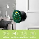 4PCS Decorative Green Round Door Handle Covers with 4 Xmas Figures Anti-Collision Door Knob Protector for Christmas Doorknob Decorations (Terrycloth Embroidery)