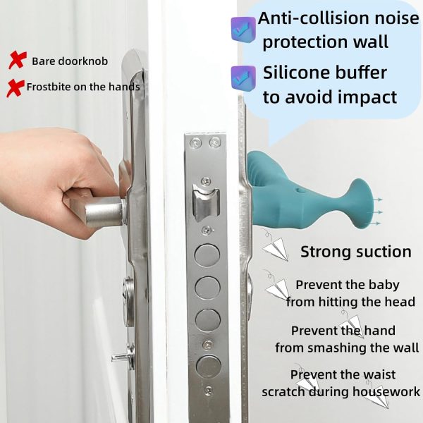2 PCS Silicone Door Handle Glove Cover, Thicker Door Knob Protector, Anti-Static, Door Handle Protector for Home Office - Image 2