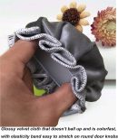 Door Knob Cover Grey with Bird Embroidered 2 PCS, Soft Velvet Wall Protector, Decorative Door Knob Cushion Not to Dent Applicances