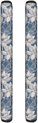 Flower Refrigerator Door Handle Covers Set of 2 Kitchen Appliance Handles Decor Protector for Ovens, Dishwashers Anti-Static Stains Resistant Blue