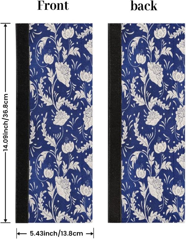Refrigerator Door Handle Covers Set of 2 Ethnic Blue Flower Washable Fridge Dishwasher Mocrowave Oven Door Decor Protector Handle Cover Keep Your Kitchen Appliance Clean from Food Stains - Image 2