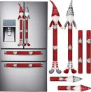 6 Pieces Christmas Refrigerator Handle Covers Gnome Kitchen Decorations Refrigerator Door Handle Covers for Christmas Fridge Microwave Oven Dishwasher Handle Protector