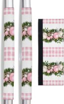 Christmas Balls Pink Refrigerator Door Handle Covers Set of 2, Farmhouse Buffalo Berry Pine Cones Kitchen Appliance Covers Handle Decor Protector for Ovens Dishwashers Microwave Ornaments