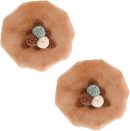2 Pcs Door Knob Protector Covers Reusable Round Door Handle Cushion Flower Shape Door Knob Covers for Wall Protector Washable Decorative Door Handle Cover (Khaki)